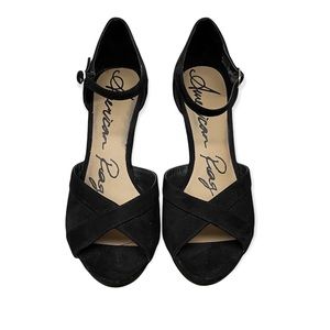 American Rag NWT! Audrey Black Wedges Peep-Toe Two-Piece Sandal 8.5 Womens